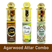 Agarwood 3 in 1 (Royal Oudh, Musky Oudh, Shahi Oud) Alcohol Free 24 Hours 6ml Rollon 3 Pc. Combo Pack