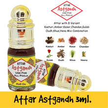 Ashtagandha with 8 Variant Combination Kasturi, Amber, Kesar, Chandan, Gulab, Oudh, Hina Mix 3ml Rollon Pack
