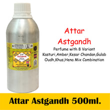 Ashtagandha with 8 Variant Combination Kasturi, Amber, Kesar, Chandan, Gulab, Oudh, Hina Mix 500ml With Free RollOn Pack