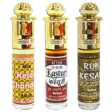 KESAR CHANDAN, KASTURI & RUH KESAR 6ml Rollon 3 Pc. Combo Pack