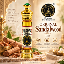 Original Pure Sandalwood Chandan Attar for Men & Women – Alcohol-Free Sandalwood Perfume Oil | Long-Lasting Woody Fragrance | 12ml Salai Fancy Pack