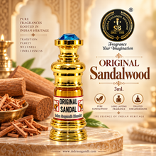Original Pure Sandalwood Chandan Attar for Men & Women – Alcohol-Free Sandalwood Perfume Oil | Long-Lasting Woody Fragrance | 12ml Salai Fancy Pack