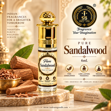 Pure Yellow Sandal Attar for Men & Women – Alcohol-Free Original Sandalwood Perfume Oil | Long-Lasting Woody Fragrance | 6ml Roll-On Pack