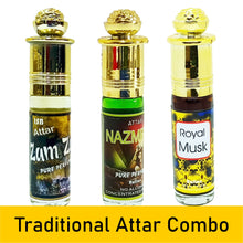 Musky 3 in 1 (Royal Musk, Nazneem, Musk Safi) Alcohol Free 24 Hours 6ml Rollon 3 Pc. Combo Pack