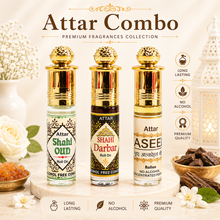 Shahi Arabic 3 in 1 Attar Gift Set for Men & Women – Premium Shahi Oudh, Shahi Darbar & Aseel 6ml Perfume Oil Combo | 100% Alcohol-Free | 24 Hours Long-Lasting Fragrance