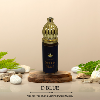 D BLUE Perfume For Men Non-Alcoholic Fragrance 8ml Roll On Pack ||  Bergamot, Ambroxan, Patchouli