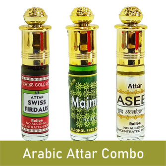 Arabic 3 in 1 (Swiss Firdaus, Majmua, Aseel) Alcohol Free 24 Hours 6ml Rollon 3 Pc. Combo Pack