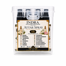 Attar Spray For Pooja 10ml x 16pc Set Total 160ml 100% Alcohol Free Attar Perfume For Pooja, Worship, Namaz or Personal Use/Long Lasting Natural Perfume/ 0% Alcohol