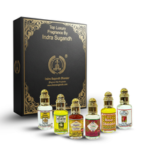 Pujan Attar Combo – 6-Piece Premium Ittar Gift Set for Pooja & Religious Use | White Sandal, Asli Gulab, Kachha Mogra, Kesar Chandan, Shyam Darbar & Swarnaa Kamal | Alcohol-Free Perfume Oils | 6 x 12ml Roll-On | 72ml Pack