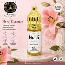 No. 5 Inspired Attar for Men & Women – Premium Non-Alcoholic Perfume Oil | Aldehydes, Jasmine & Sandalwood Notes | Long-Lasting Elegant Floral Fragrance