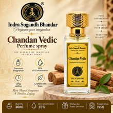 Chandan Vedic Perfume for Men & Women – Premium & Pure Karnataka Sandalwood Eau De Parfum Spray | Long-Lasting Woody, Floral & Fresh Luxury Fragrance | Unisex Perfume