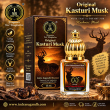 Rare Kashmiri Kasturi Musk Attar for Men & Women – Alcohol-Free Kasturi Perfume Oil | Long-Lasting Rich Musky Fragrance | 12ml Roll-On Fancy Gift Pack
