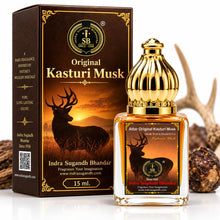 Rare Kashmiri Kasturi Musk Attar for Men & Women – Alcohol-Free Kasturi Perfume Oil | Long-Lasting Rich Musky Fragrance | 12ml Roll-On Fancy Gift Pack