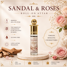 Sandal & Roses Perfume For Men Non-Alcoholic Fragrance 6ml Roll On Pack || Bergamot, Rose & Sandalwood, Musk & Amber