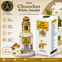 White Sandal Attar for Men & Women – Premium Chandan Sandalwood Non-Alcoholic Perfume Oil