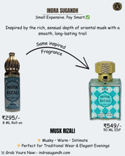 MUSK RIZALI Perfume For Men Non-Alcoholic Fragrance 8ml Roll On Pack ||  White Musk, Sandalwood, Amber