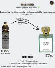 WHITE CROX Perfume For Men Non-Alcoholic Fragrance 8ml Roll On Pack ||  Grapefruit, Ylang-Ylang, Cedarwood
