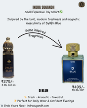 D Blue Inspired Attar for Men & Women – Premium Non-Alcoholic Perfume Oil | Bergamot, Ambroxan & Patchouli Notes | Long-Lasting Fresh Woody Aromatic Fragrance