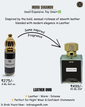 Leather Omb Inspired Attar for Men & Women – Premium Non-Alcoholic Perfume Oil | Leather, Cardamom & Jasmine Notes | Long-Lasting Bold Leather Fragrance