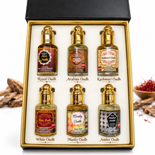 Oudh Attar Combo for Men & Women – 6-Piece Premium Ittar Gift Set | Royal Oudh, Arabian Oud, Kashmiri Oudh, White Oud, Musky Oudh & Amber Oudh | Alcohol-Free Perfume Oils | 6 x 12ml Roll-On | 72ml Pack