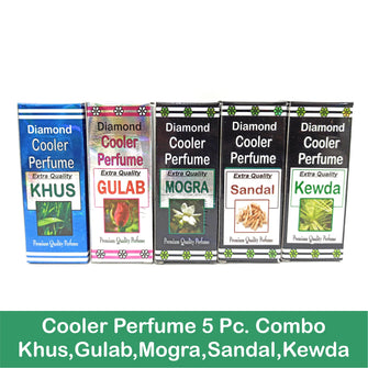 Cooler Perfumes KHUS GULAB MOGRA CHANDAN KEWDA 22ml Each 5 Pc. Combo Pack