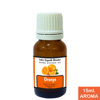 Orange Aroma Diffuser Oil - 100% Pure, Natural & Undiluted Essential oils for Home Fragrance, Reed Diffuser, for Aromatherapy & Sleep - Orange Essential Oil 15ml Pack