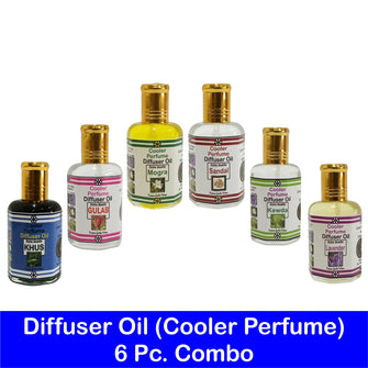 Multipurpose Cooler Perfume & Diffuser Oil Khus Gulab Mogra Sandal Kewda Lavender 25ml 6 Pc. Combo Pack