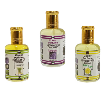 Multipurpose Cooler Perfume & Diffuser Oil Lemongrass Lavender Lime Fresh The 3 L's for Freshness 25ml 3 Pc. Combo Pack
