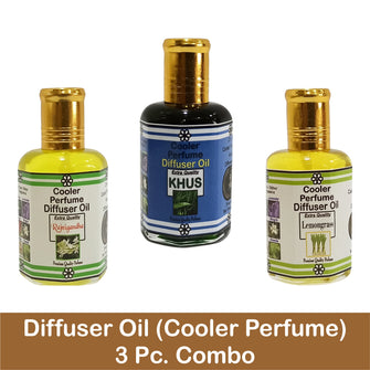 Multipurpose Cooler Perfume & Diffuser Oil Rajnigndha, Khus & Lemongrass 25ml 3 Pc. Combo Pack