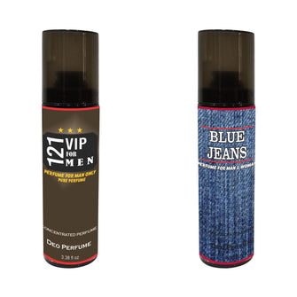 Perfume Spray For Men|Women 121 VIP FOR MEN & BLUE JEANS 100 ML  2 Piece Combo Pack