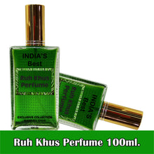 Perfume For Men and Women Vetiver Ruh-Khus with Green Kannauji Khus Crystals 100ml Spray Pack